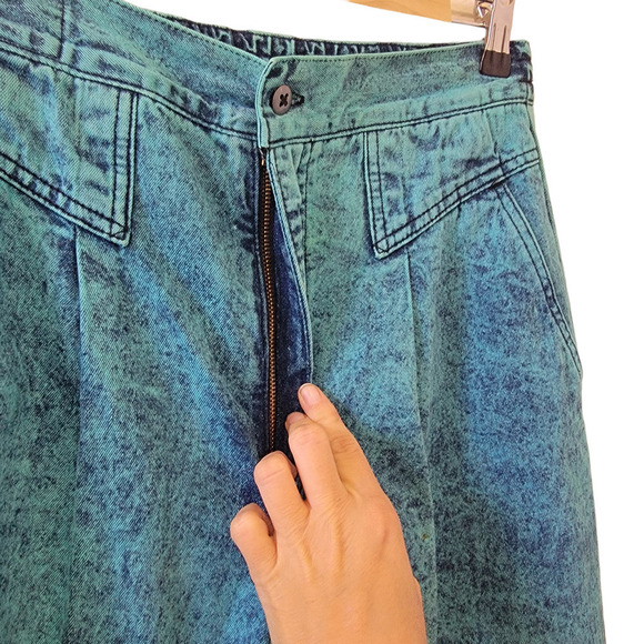 Vintage Teal Sundance 80's Acid Wash Denim Mom High Rise Pants Jeans Women's M - Picture 5 of 12
